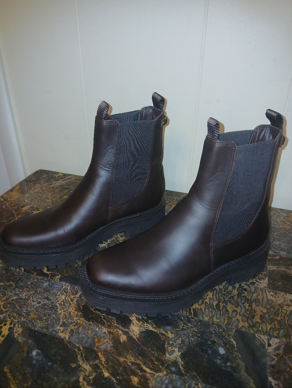 Sam Edelmans Brown Chelsea Lug Boots